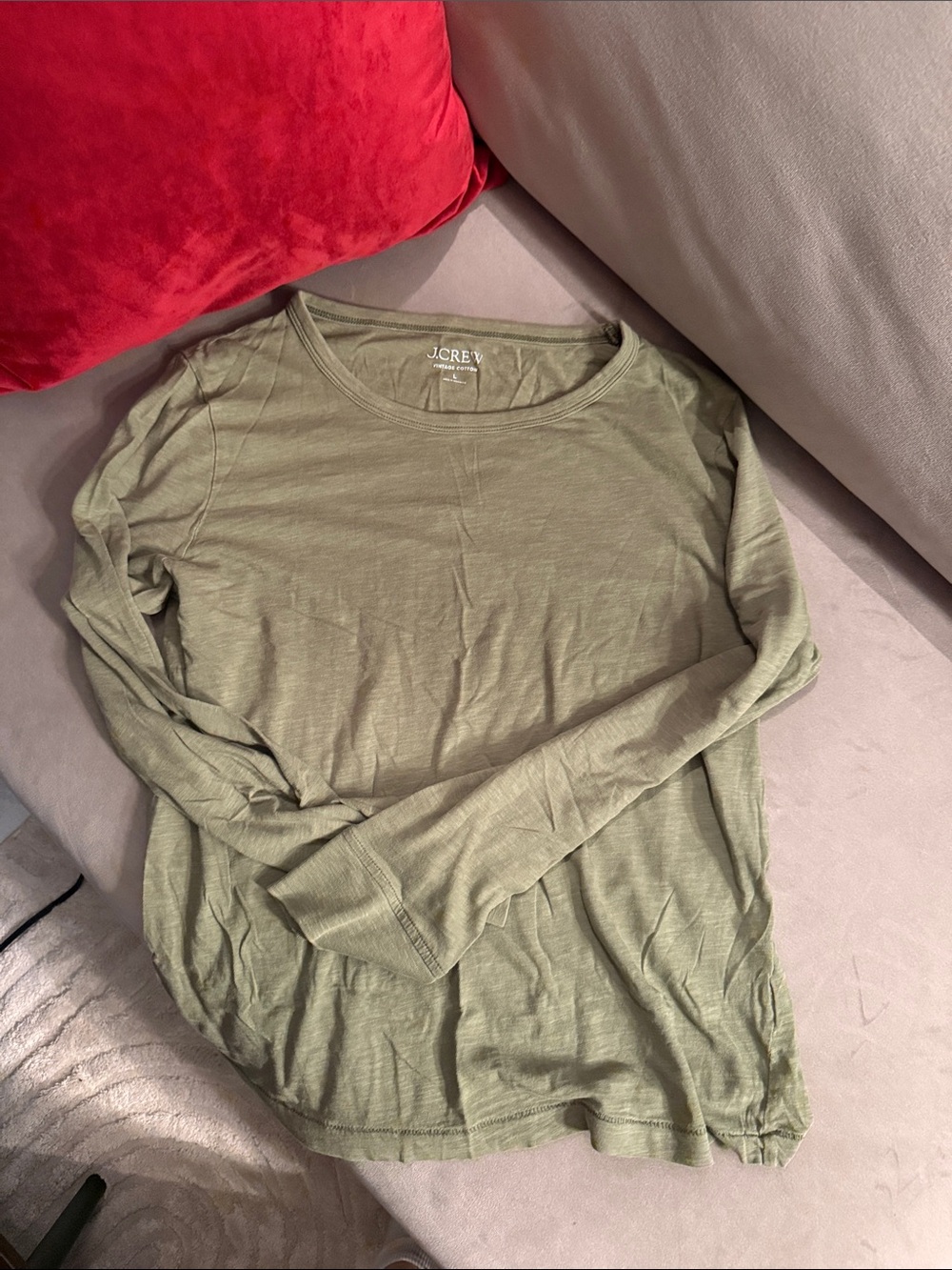 J. Crew Olive Lightweight Long Sleeve Tee